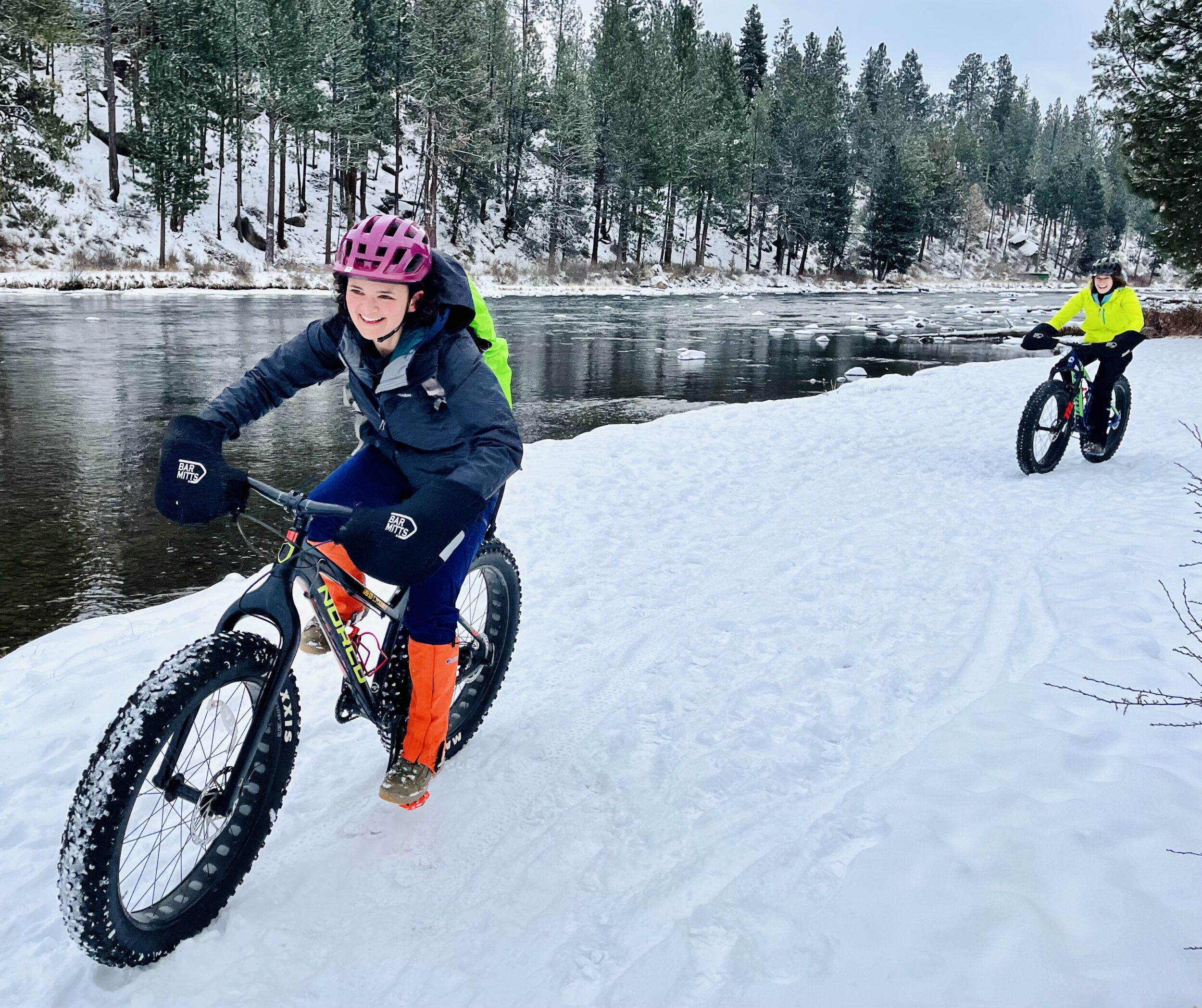 Fat bike riding on snow in Oregon